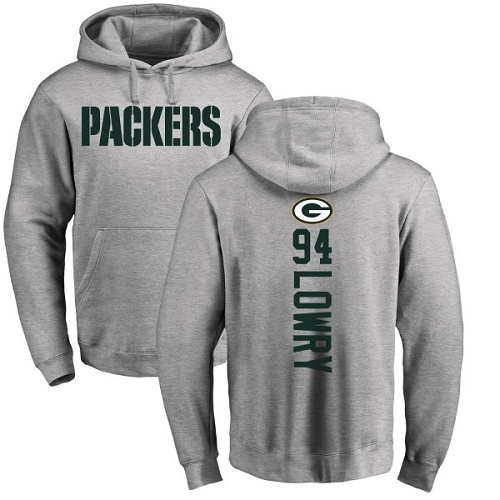 Men Green Bay Packers Ash #94 Lowry Dean Backer Nike NFL Pullover Hoodie Sweatshirts->green bay packers->NFL Jersey